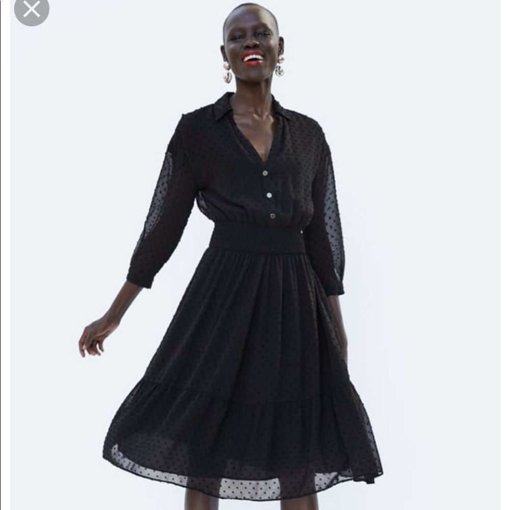 Zara Midi Black Dress